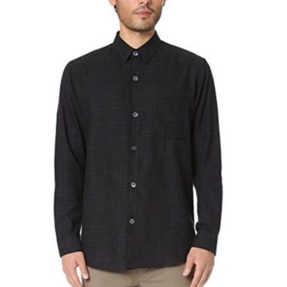 Theory Men's Black Rammis Valmeyer Button Up Shirt - Picture 1 of 7
